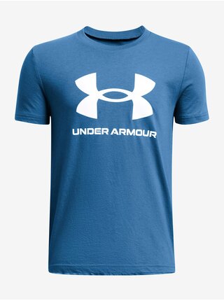 Petrolejové chlapčenské tričko Under Armour UA B Sportstyle Logo SS