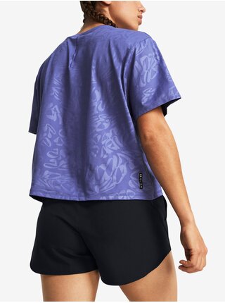 Fialové dámské sportovní tričko Under Armour Vanish Energy Emboss Crop SS