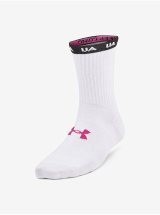 Sada tří dámských sportovních ponožek v bílé barvě Under Armour UA Essential Nv Mid Crew 3pk    