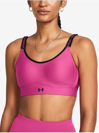 Tmavo ružová dámska športová podprsenka Under Armour UA Infinity Mid 2.0 Bra