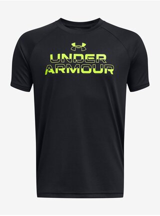 Čierne chlapčenské tričko Under Armour UA Tech Split Wordmark SS