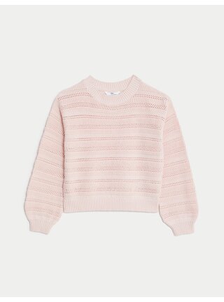 Světle růžový holčičí svetr Marks & Spencer 