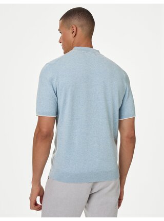 Světle modré pánské polo tričko Marks & Spencer 