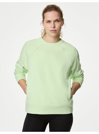 Zelená dámska mikina ku krku s vysokým podielom bavlny Marks & Spencer