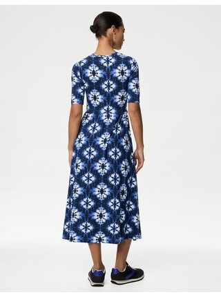 Modré dámske džersejové midi šaty Marks & Spencer