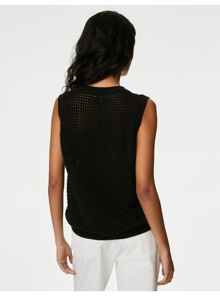 Černé dámské pletené tílko s vysokým podílem bavlny Marks & Spencer