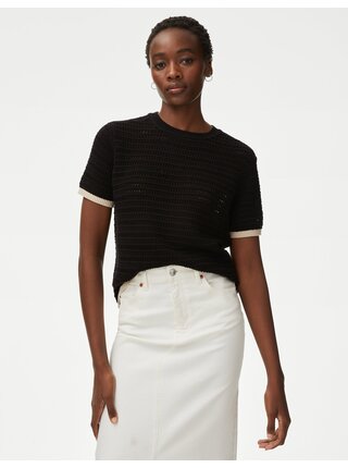 Černý dámský svetr s krátkým rukávem Marks & Spencer 
