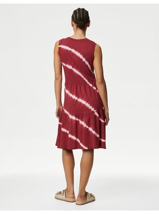 Červené dámské vzorované šaty s volánem Marks & Spencer