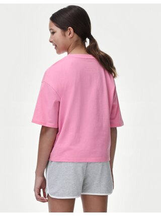 Růžové holčičí tričko s nápisem Marks & Spencer 