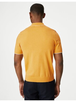 Žluté pánské polo tričko Marks & Spencer 