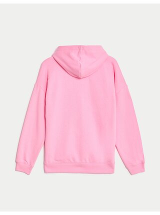 Ružová dievčenská mikina na zips s kapucňou Marks & Spencer
