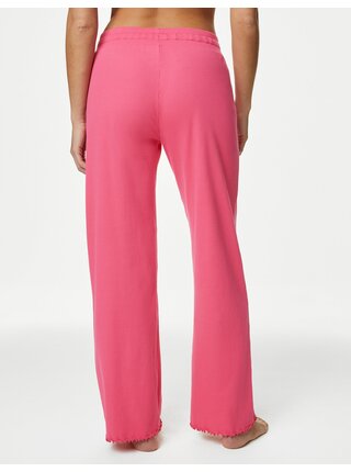 Ružové dámske rebrované pyžamové nohavice Marks & Spencer