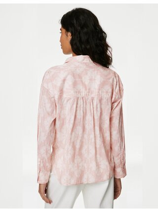 Světle růžová dámská vzorovaná košile Marks & Spencer 