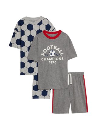 Sada dvou klučičích pyžam v šedé barvě s fotbalovým motivem Marks & Spencer 