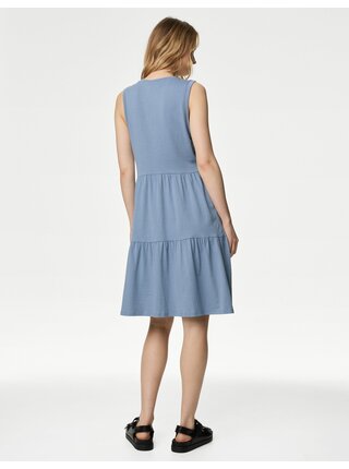 Světle modré dámské šaty s volánem Marks & Spencer