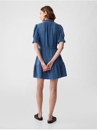 Tmavě modré dámské mušelínové mini šaty GAP