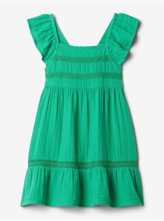 Zelené dievčenské mušelínové šaty GAP