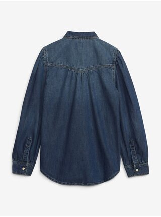 Tmavomodrá dievčenská džínsová košeľa GAP