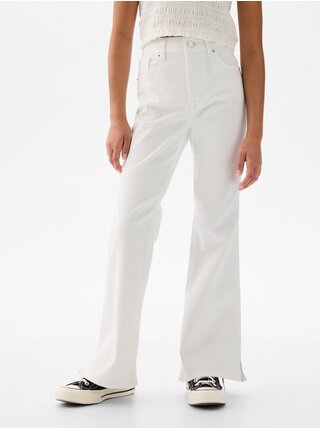 Biele dievčenskú flare fit džínsy GAP