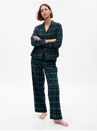 Modro-zelené dámské flanelové pyžamo GAP