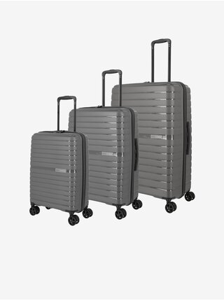 Strieborná sada cestovných kufrov Travelite Trient S,M,L Anthracite