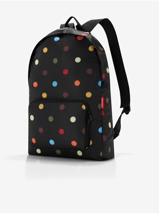 Černý dámský skládací batoh s puntíky Reisenthel Mini Maxi Rucksack Dots