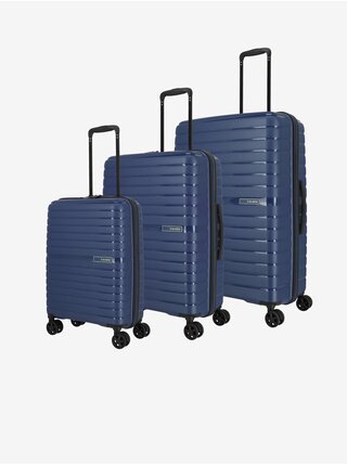 Tmavě modrá sada cestovních kufrů Travelite Trient S,M,L Blue
