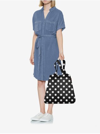 Čierna dámska nákupná taška s bodkami Reisenthel Mini Maxi Shopper Dots White