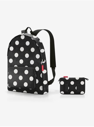Černý puntíkovaný batoh Reisenthel Mini Maxi Rucksack Dots White