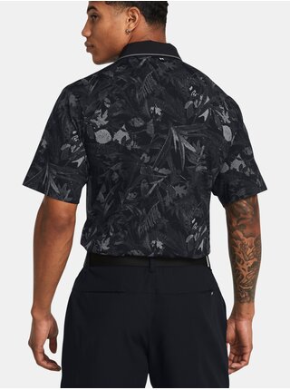 Černé pánské vzorované sportovní polo tričko Under Armour UA Iso-Chill Edge Polo   