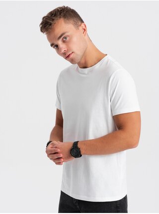 Biele pánske basic tričko Ombre Clothing