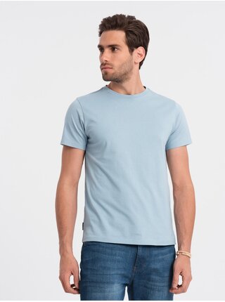 Světle modré pánské basic tričko Ombre Clothing