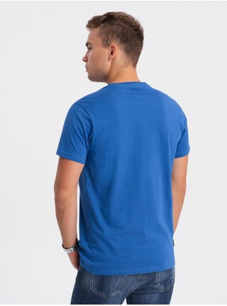 Modré pánske basic tričko Ombre Clothing