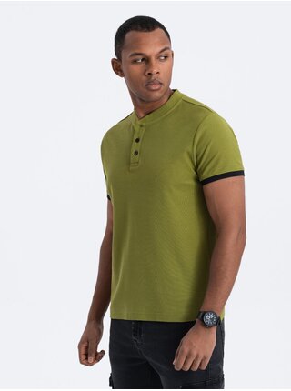 Svetlo zelené pánske polo tričko Ombre Clothing