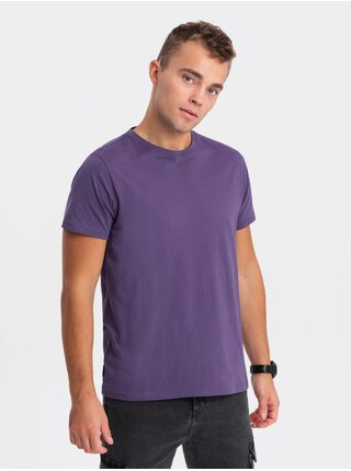 Fialové pánské basic tričko Ombre Clothing