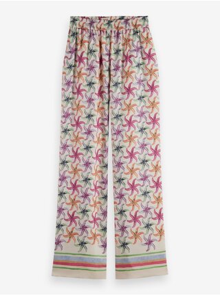 Krémové dámské vzorované kalhoty Scotch & Soda Gia Starfish