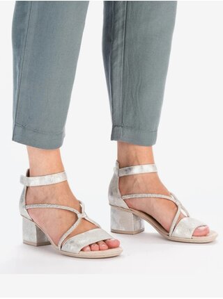 Dámské sandálky ve stříbrné barvě Rieker