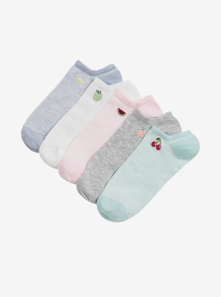 Sada pěti dámských nízkých ponožek Trainer Liners™ s motivem ovoce a technologií Sumptuously Soft™ Marks & Spencer 