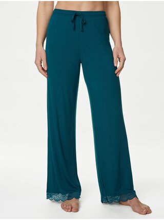 Zelené dámske pyžamové nohavice so širokými nohavicami a technológiou Body Soft™ Marks & Spencer