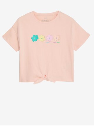 Růžové holčičí tričko s potiskem Marks & Spencer 