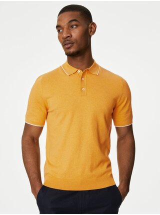 Žluté pánské polo tričko Marks & Spencer 