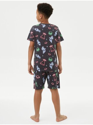 Šedé chlapčenské pyžamo s motívom vesmíru Marks & Spencer
