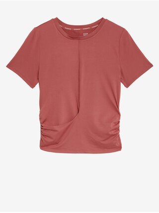 Červené dámské tričko na jóguse zavinováním vepředu Marks & Spencer