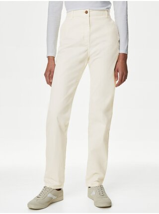  Biele dámske chino nohavice Marks & Spencer