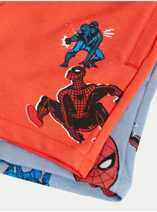 Sada dvoch chlapčenských kraťasov v červenej a svetlomodrej farbe s motívom Marks & Spencer Spider-Man™