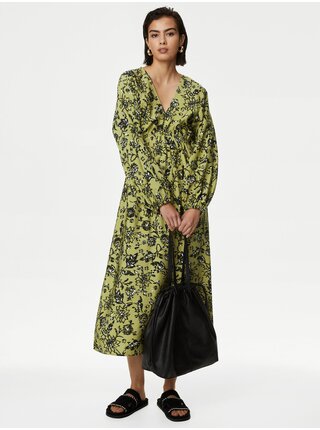 Zelené dámske vzorované šaty Marks & Spencer