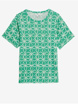 Zeleno-bílé dámské tričko Marks & Spencer 