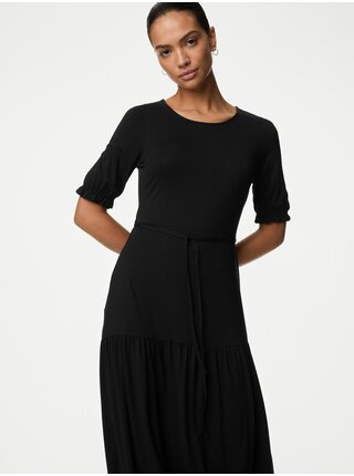 Černé dámské šaty se zavazováním Marks & Spencer   