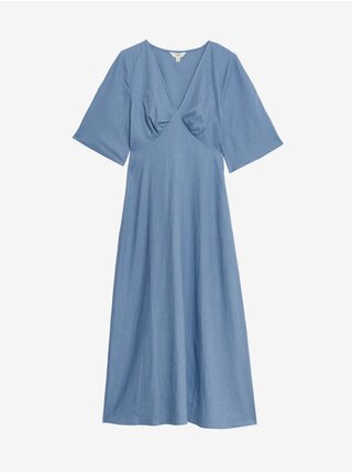 Modré dámské midi šaty Marks & Spencer 