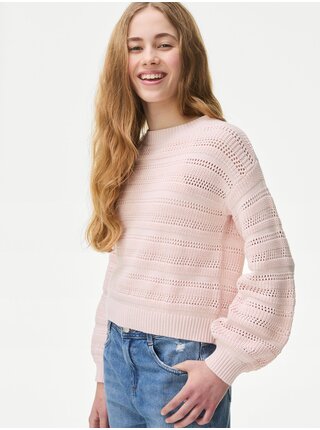 Svetloružový dievčenský sveter Marks & Spencer